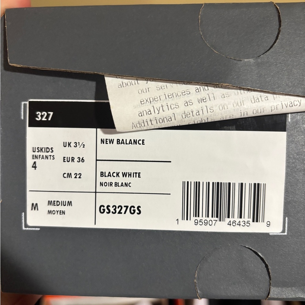 New Balance Youth 327 Black White Casual Running Shoe - GS327GS - Picture 9 of 14